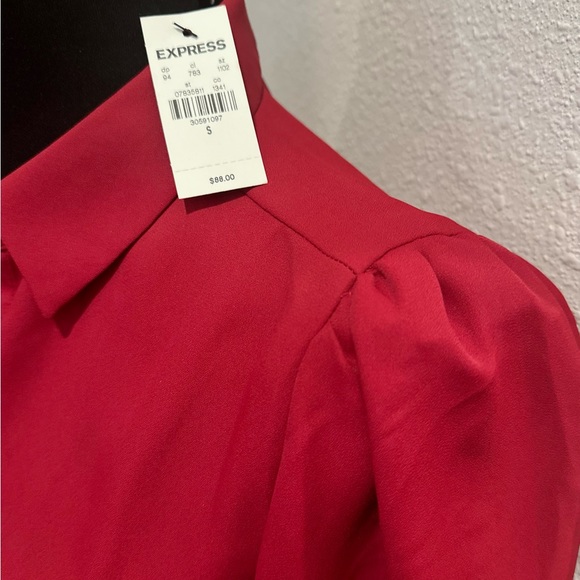 Gorgeous Red EXPRESS Dress Ruffle Details Classy NWT Small - Picture 3 of 3